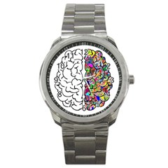 Brain Mind A I Ai Anatomy Sport Metal Watch by Pakrebo