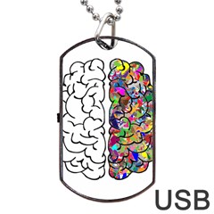 Brain Mind A I Ai Anatomy Dog Tag Usb Flash (one Side) by Pakrebo