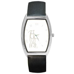 Eggja Stone Norway Petroglyph Kissing Couple Barrel Style Metal Watch by snek