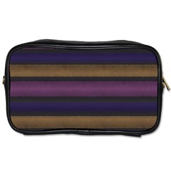 Stripes Pink Yellow Purple Grey Toiletries Bag (one Side) by BrightVibesDesign