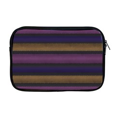 Stripes Pink Yellow Purple Grey Apple Macbook Pro 17  Zipper Case by BrightVibesDesign