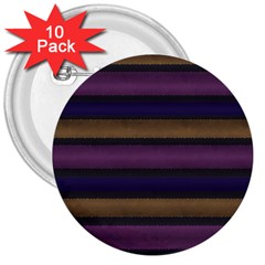 Stripes Pink Yellow Purple Grey 3  Buttons (10 Pack)  by BrightVibesDesign