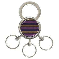 Stripes Pink Yellow Purple Grey 3-ring Key Chains by BrightVibesDesign