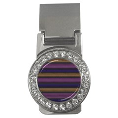 Stripes Pink Yellow Purple Grey Money Clips (cz)  by BrightVibesDesign