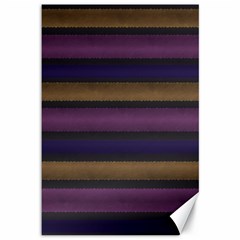 Stripes Pink Yellow Purple Grey Canvas 12  X 18  by BrightVibesDesign