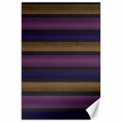 Stripes Pink Yellow Purple Grey Canvas 24  X 36  by BrightVibesDesign