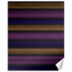 Stripes Pink Yellow Purple Grey Canvas 11  X 14  by BrightVibesDesign