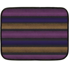 Stripes Pink Yellow Purple Grey Double Sided Fleece Blanket (mini)  by BrightVibesDesign