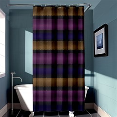 Stripes Pink Yellow Purple Grey Shower Curtain 36  X 72  (stall)  by BrightVibesDesign