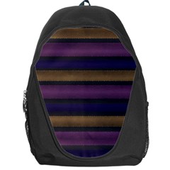 Stripes Pink Yellow Purple Grey Backpack Bag by BrightVibesDesign