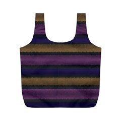 Stripes Pink Yellow Purple Grey Full Print Recycle Bag (m) by BrightVibesDesign