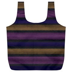 Stripes Pink Yellow Purple Grey Full Print Recycle Bag (xl) by BrightVibesDesign