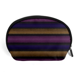 Stripes Pink Yellow Purple Grey Accessory Pouch (large) by BrightVibesDesign