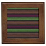 Stripes Green Brown Pink Grey Framed Tiles Front