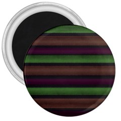 Stripes Green Brown Pink Grey 3  Magnets by BrightVibesDesign