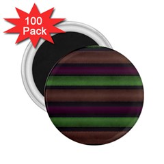 Stripes Green Brown Pink Grey 2 25  Magnets (100 Pack)  by BrightVibesDesign