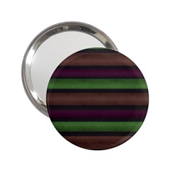 Stripes Green Brown Pink Grey 2 25  Handbag Mirrors by BrightVibesDesign