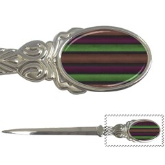 Stripes Green Brown Pink Grey Letter Opener by BrightVibesDesign