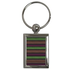 Stripes Green Brown Pink Grey Key Chains (rectangle)  by BrightVibesDesign