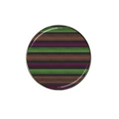 Stripes Green Brown Pink Grey Hat Clip Ball Marker by BrightVibesDesign