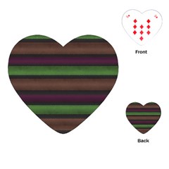 Stripes Green Brown Pink Grey Playing Cards (heart) by BrightVibesDesign