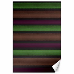 Stripes Green Brown Pink Grey Canvas 24  X 36  by BrightVibesDesign