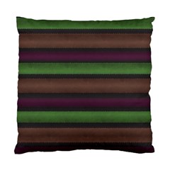 Stripes Green Brown Pink Grey Standard Cushion Case (two Sides) by BrightVibesDesign