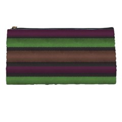 Stripes Green Brown Pink Grey Pencil Cases by BrightVibesDesign