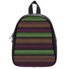 Stripes Green Brown Pink Grey School Bag (small) by BrightVibesDesign