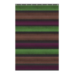 Stripes Green Brown Pink Grey Shower Curtain 48  X 72  (small)  by BrightVibesDesign