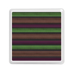 Stripes Green Brown Pink Grey Memory Card Reader (square) by BrightVibesDesign