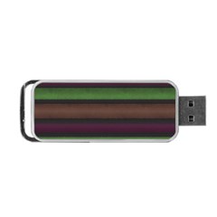 Stripes Green Brown Pink Grey Portable Usb Flash (one Side) by BrightVibesDesign