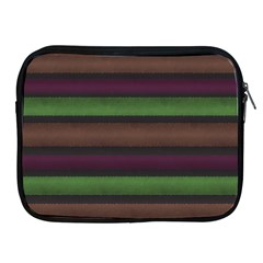 Stripes Green Brown Pink Grey Apple Ipad 2/3/4 Zipper Cases by BrightVibesDesign