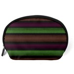 Stripes Green Brown Pink Grey Accessory Pouch (Large) Back