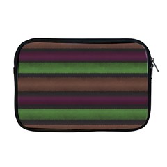 Stripes Green Brown Pink Grey Apple Macbook Pro 17  Zipper Case by BrightVibesDesign