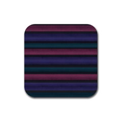 Stripes Pink Purple Teal Grey Rubber Coaster (Square) 