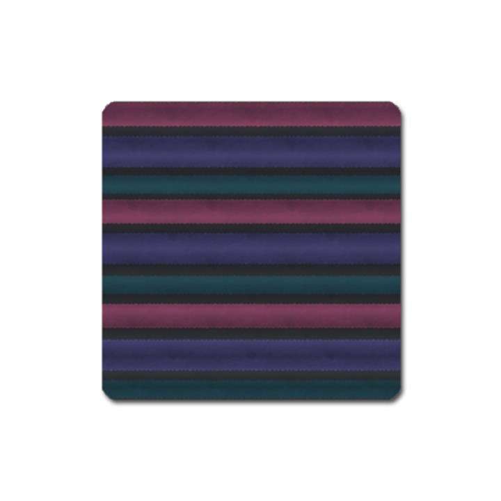 Stripes Pink Purple Teal Grey Square Magnet