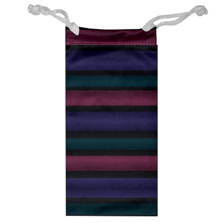 Stripes Pink Purple Teal Grey Jewelry Bag