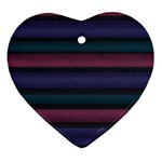 Stripes Pink Purple Teal Grey Heart Ornament (Two Sides) Front