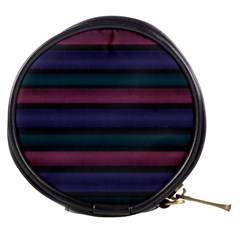 Stripes Pink Purple Teal Grey Mini Makeup Bag