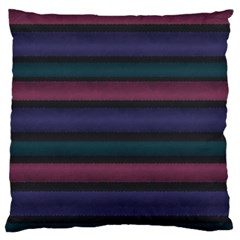 Stripes Pink Purple Teal Grey Large Cushion Case (One Side)