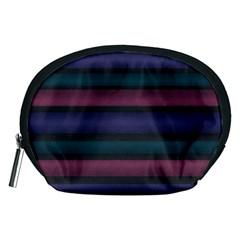 Stripes Pink Purple Teal Grey Accessory Pouch (Medium)