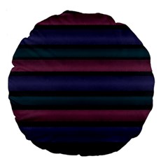 Stripes Pink Purple Teal Grey Large 18  Premium Flano Round Cushions