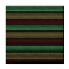 Stripes Green Red Yellow Grey Tile Coasters