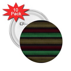 Stripes Green Red Yellow Grey 2 25  Buttons (10 Pack)  by BrightVibesDesign