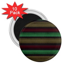 Stripes Green Red Yellow Grey 2.25  Magnets (10 pack) 