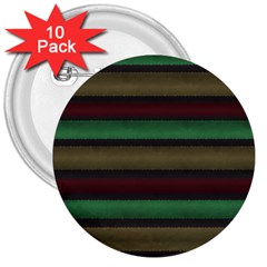 Stripes Green Red Yellow Grey 3  Buttons (10 Pack)  by BrightVibesDesign