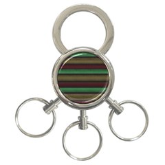 Stripes Green Red Yellow Grey 3-Ring Key Chains