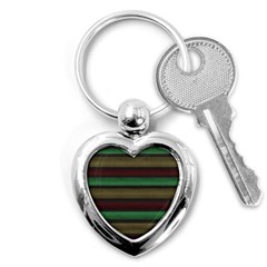 Stripes Green Red Yellow Grey Key Chains (Heart) 