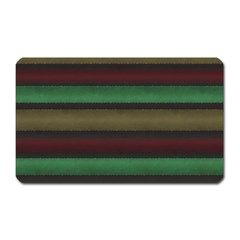 Stripes Green Red Yellow Grey Magnet (rectangular) by BrightVibesDesign